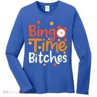 Bingo Cards Game Bingo Time Bitches Gift Women's Long Sleeve Shirt thumb 0