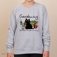 Black Cat Gardening Because Murder Is Wrong Women's Sweatshirt thumb 0