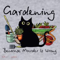 Black Cat Gardening Because Murder Is Wrong Women's Sweatshirt thumb 2