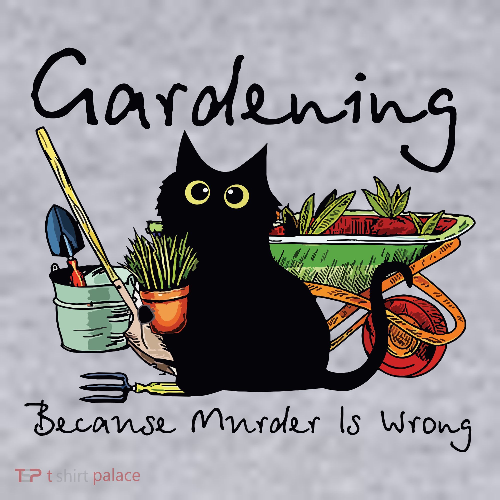 Black Cat Gardening Because Murder Is Wrong Women's Sweatshirt