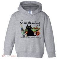 Black Cat Gardening Because Murder Is Wrong Toddler Hoodie thumb 0