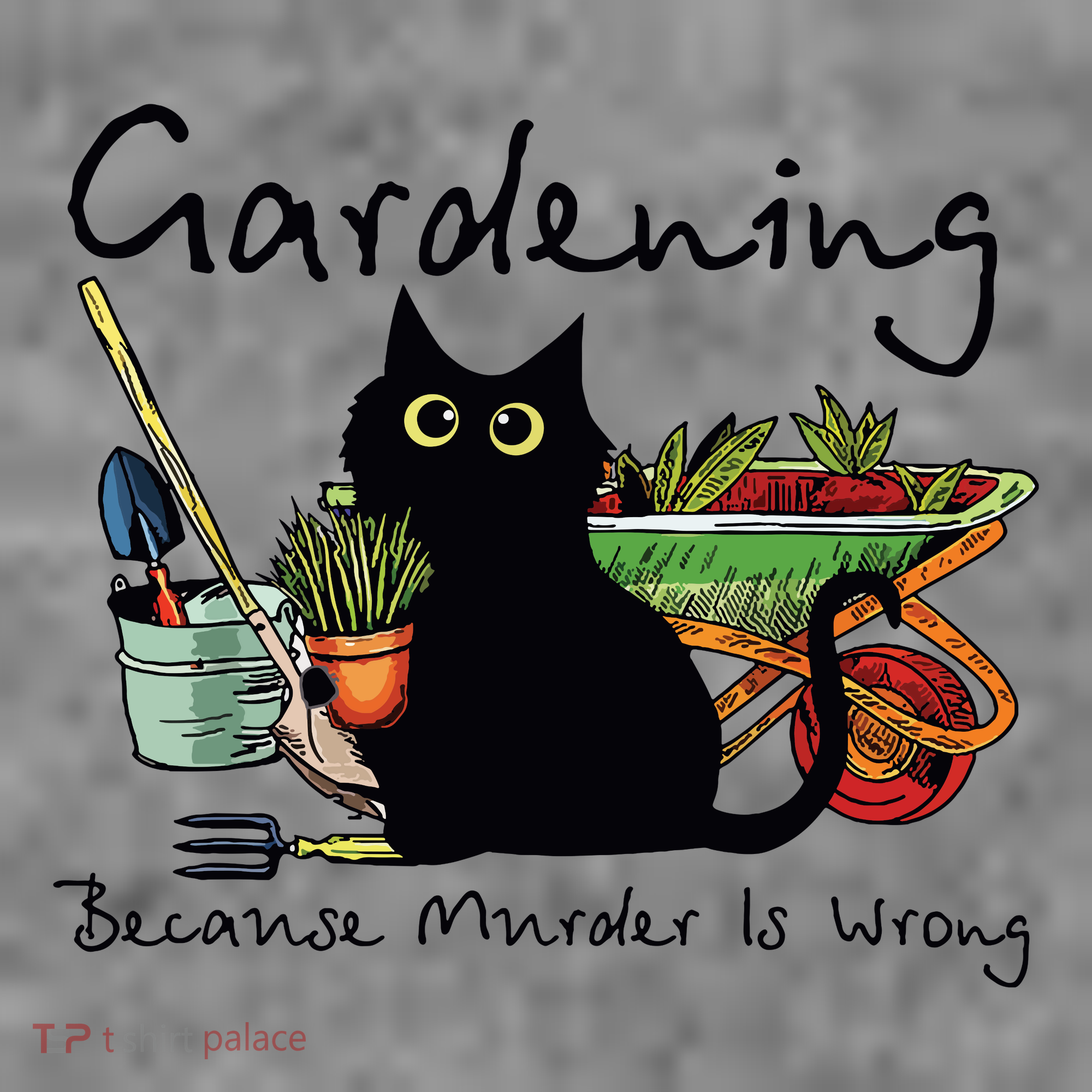 Black Cat Gardening Because Murder Is Wrong Toddler Hoodie