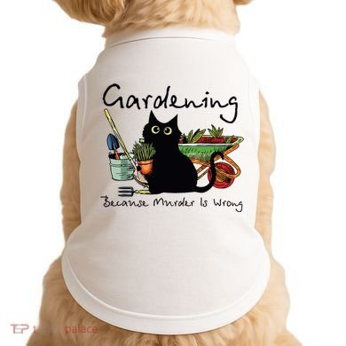 Black Cat Gardening Because Murder Is Wrong Doggie Tank