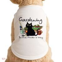 Black Cat Gardening Because Murder Is Wrong Doggie Tank thumb 0