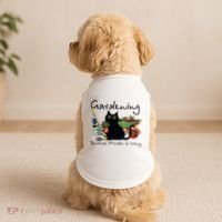 Black Cat Gardening Because Murder Is Wrong Doggie Tank thumb 2
