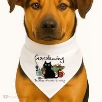 Black Cat Gardening Because Murder Is Wrong USA-Made Doggie Bandana thumb 1