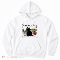 Black Cat Gardening Because Murder Is Wrong Hoodie thumb 0