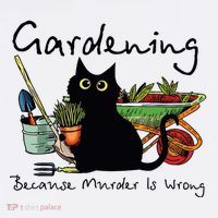 Black Cat Gardening Because Murder Is Wrong Hoodie thumb 7
