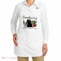 Black Cat Gardening Because Murder Is Wrong Apron thumb 2