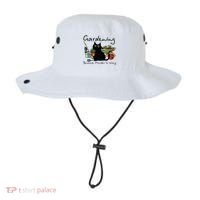 Black Cat Gardening Because Murder Is Wrong Bucket Hat thumb 0