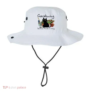 Black Cat Gardening Because Murder Is Wrong Bucket Hat