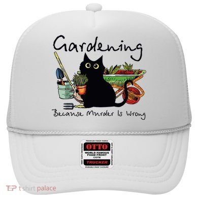 Black Cat Gardening Because Murder Is Wrong Hat