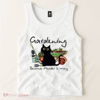 Black Cat Gardening Because Murder Is Wrong Tank Top thumb 2