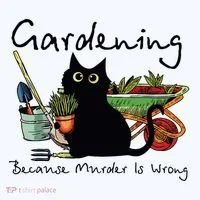 Black Cat Gardening Because Murder Is Wrong Women's Long Sleeve Shirt thumb 2