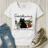 Black Cat Gardening Because Murder Is Wrong Women's T-Shirt thumb 3