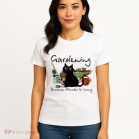 Black Cat Gardening Because Murder Is Wrong Women's T-Shirt thumb 4