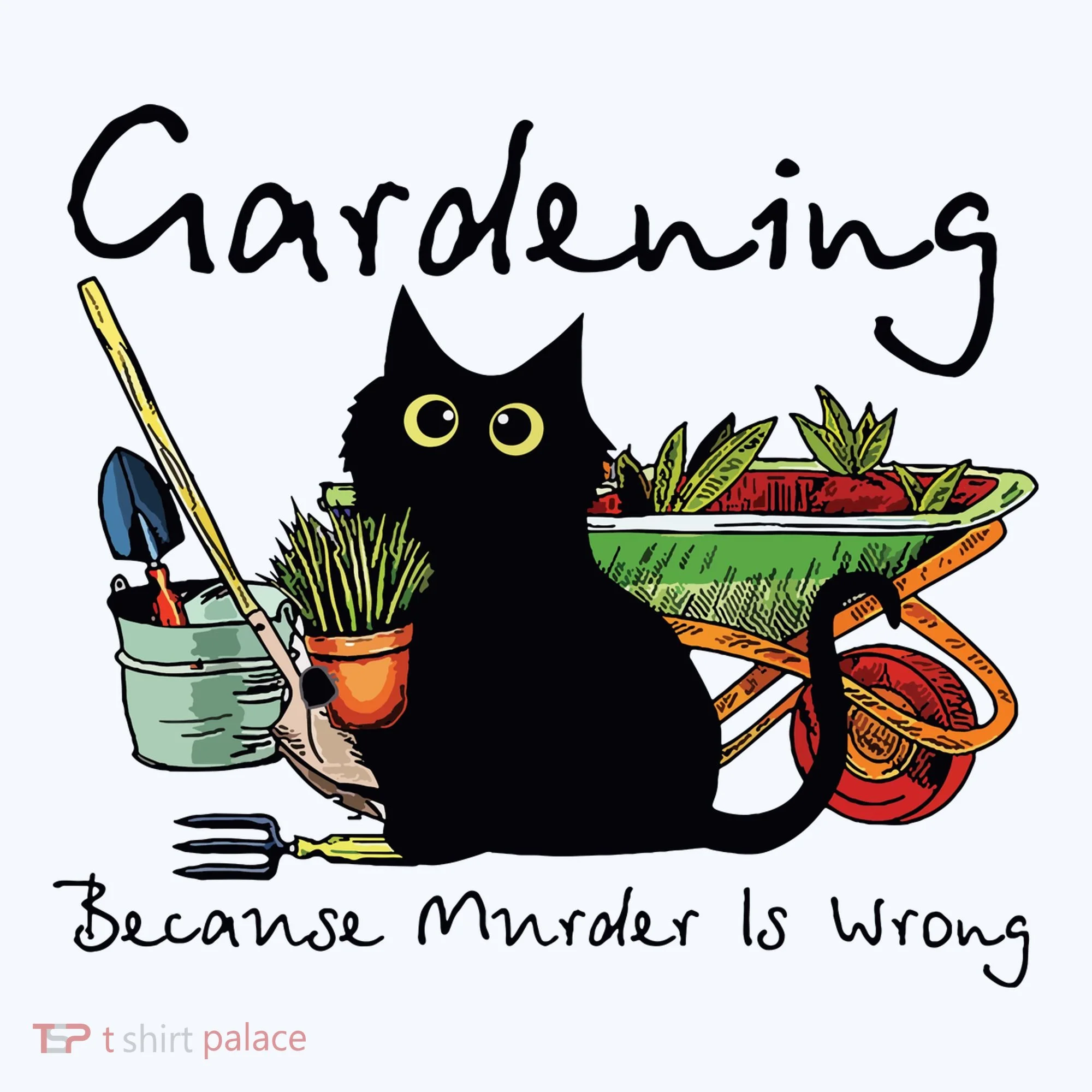 Black Cat Gardening Because Murder Is Wrong Kids Sweatshirt
