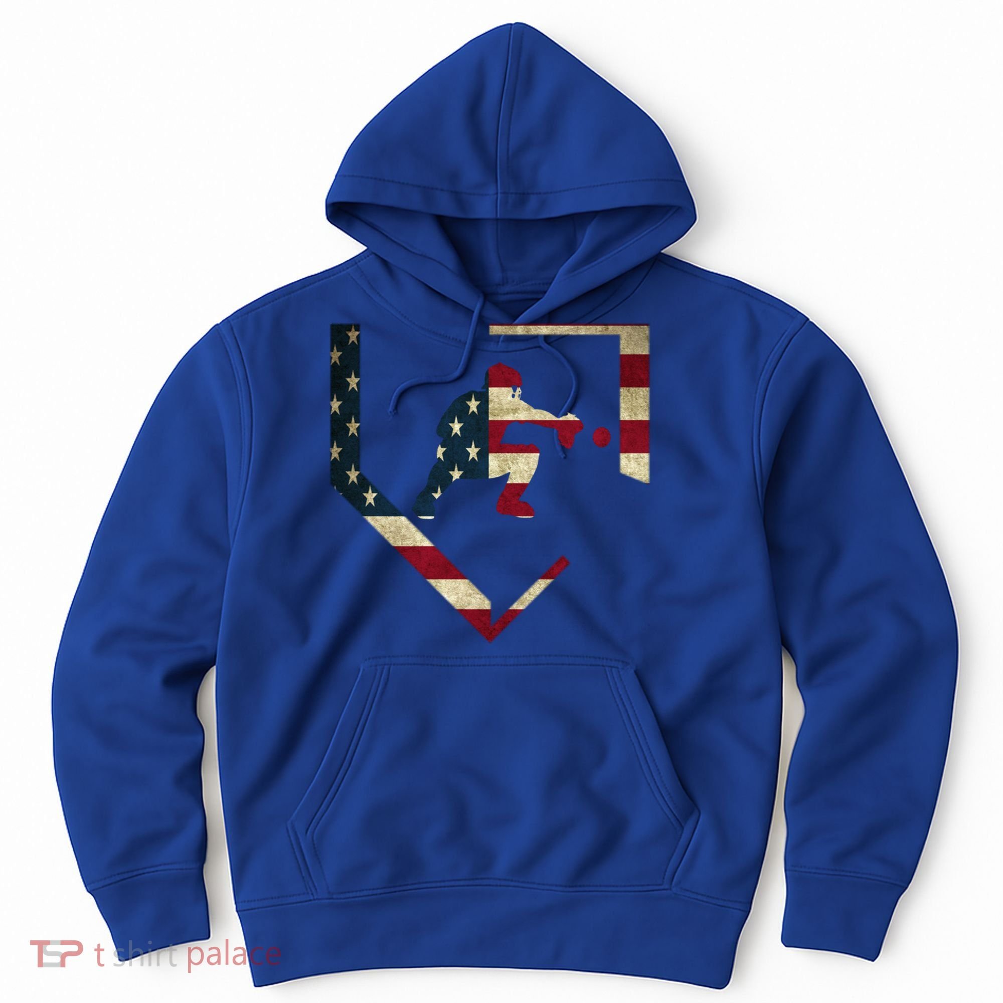 Baseball Catcher Gear Cute Gift American Flag Baseballin Gift Hoodie
