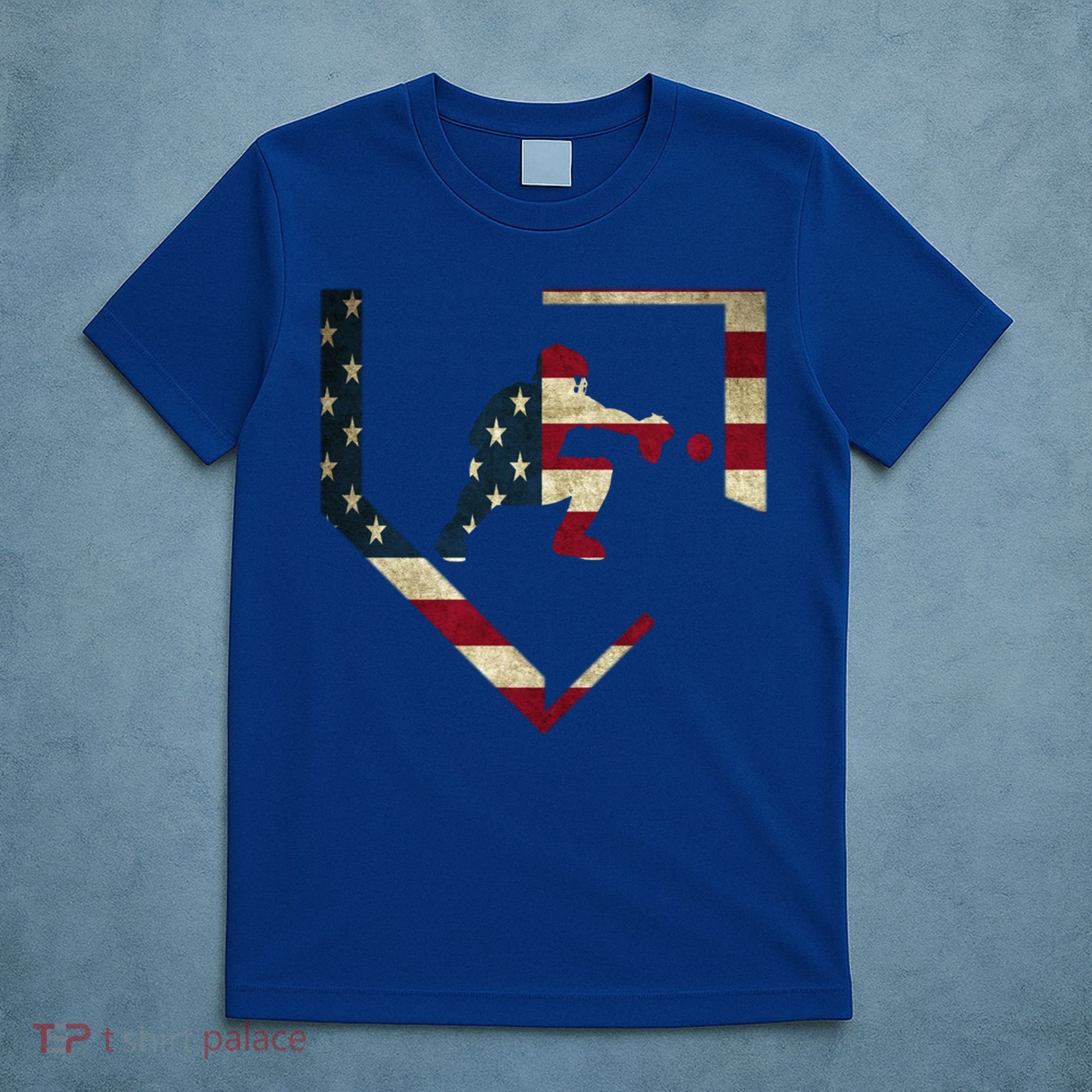 Baseball Catcher Gear Cute Gift American Flag Baseballin Gift T-Shirt
