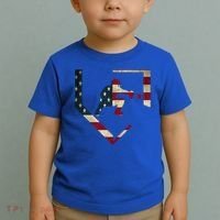 Baseball Catcher Gear Cute Gift American Flag Baseballin Gift Toddler T-Shirt thumb 2