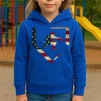 Baseball Catcher Gear Cute Gift American Flag Baseballin Gift Kids Hoodie thumb 3