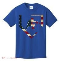 Baseball Catcher Gear Cute Gift American Flag Baseballin Gift Kids T-Shirt thumb 0