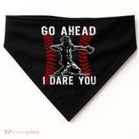 Baseball Catcher Go Ahead I Dare You Gift USA-Made Doggie Bandana thumb 0