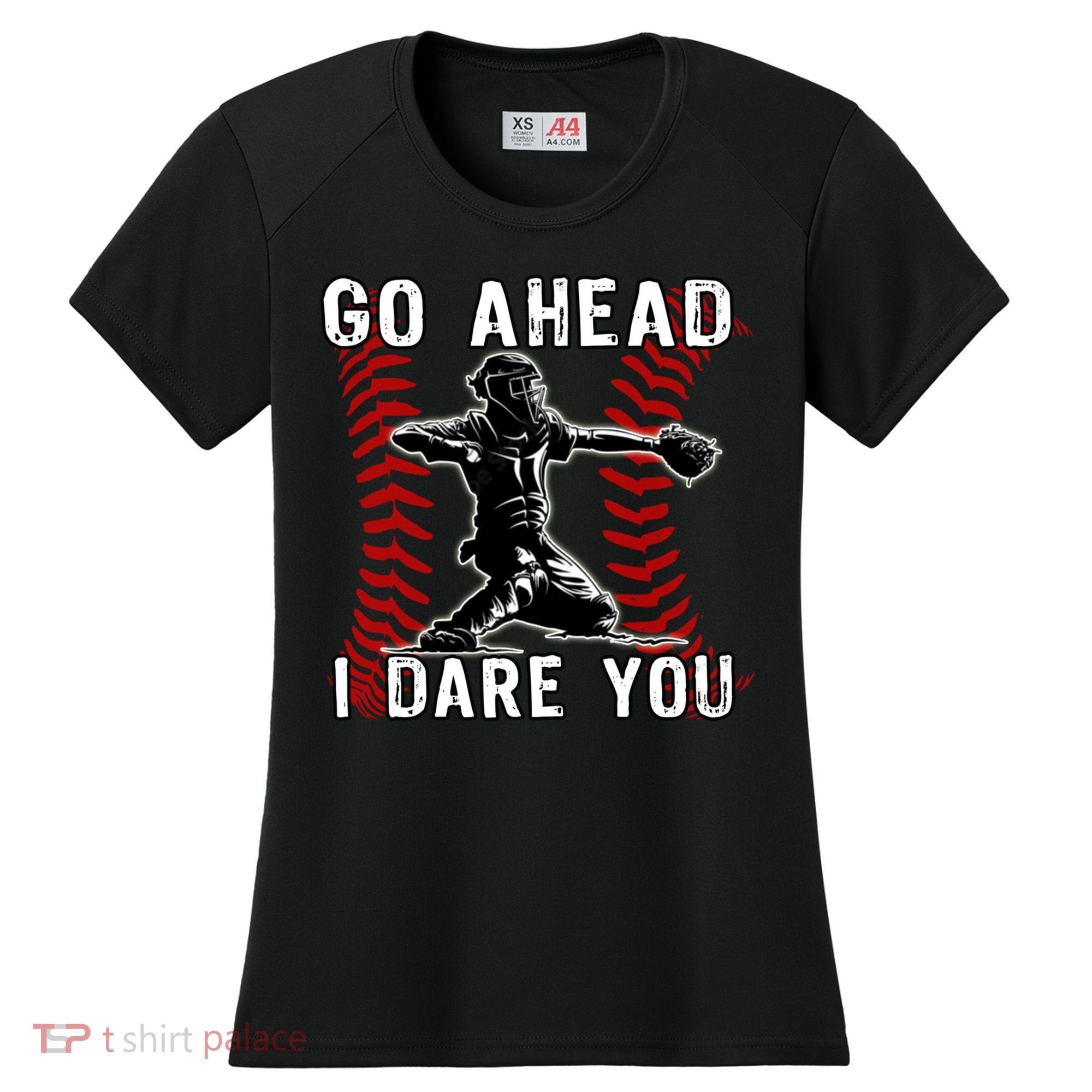 Baseball Catcher Go Ahead I Dare You Gift Women's Cooling Performance Crew T-Shirt
