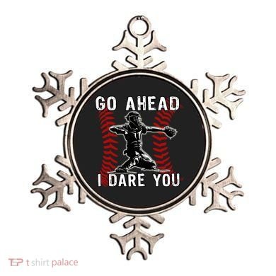 Baseball Catcher Go Ahead I Dare You Gift Ornament