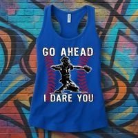 Baseball Catcher Go Ahead I Dare You Gift Women's Tank Top thumb 3