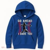 Baseball Catcher Go Ahead I Dare You Gift Kids Hoodie thumb 0