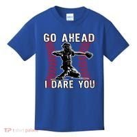 Baseball Catcher Go Ahead I Dare You Gift Kids T-Shirt thumb 0