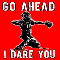 Baseball Catcher Go Ahead I Dare You Gift Santa Hat thumb 1