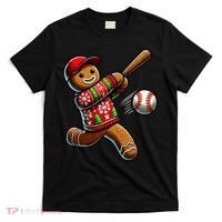 Baseball Christmas Gingerbread Man Baseball Ugly Christmas T-Shirt thumb 0