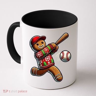 Baseball Christmas Gingerbread Man Baseball Ugly Christmas Coffee Mug