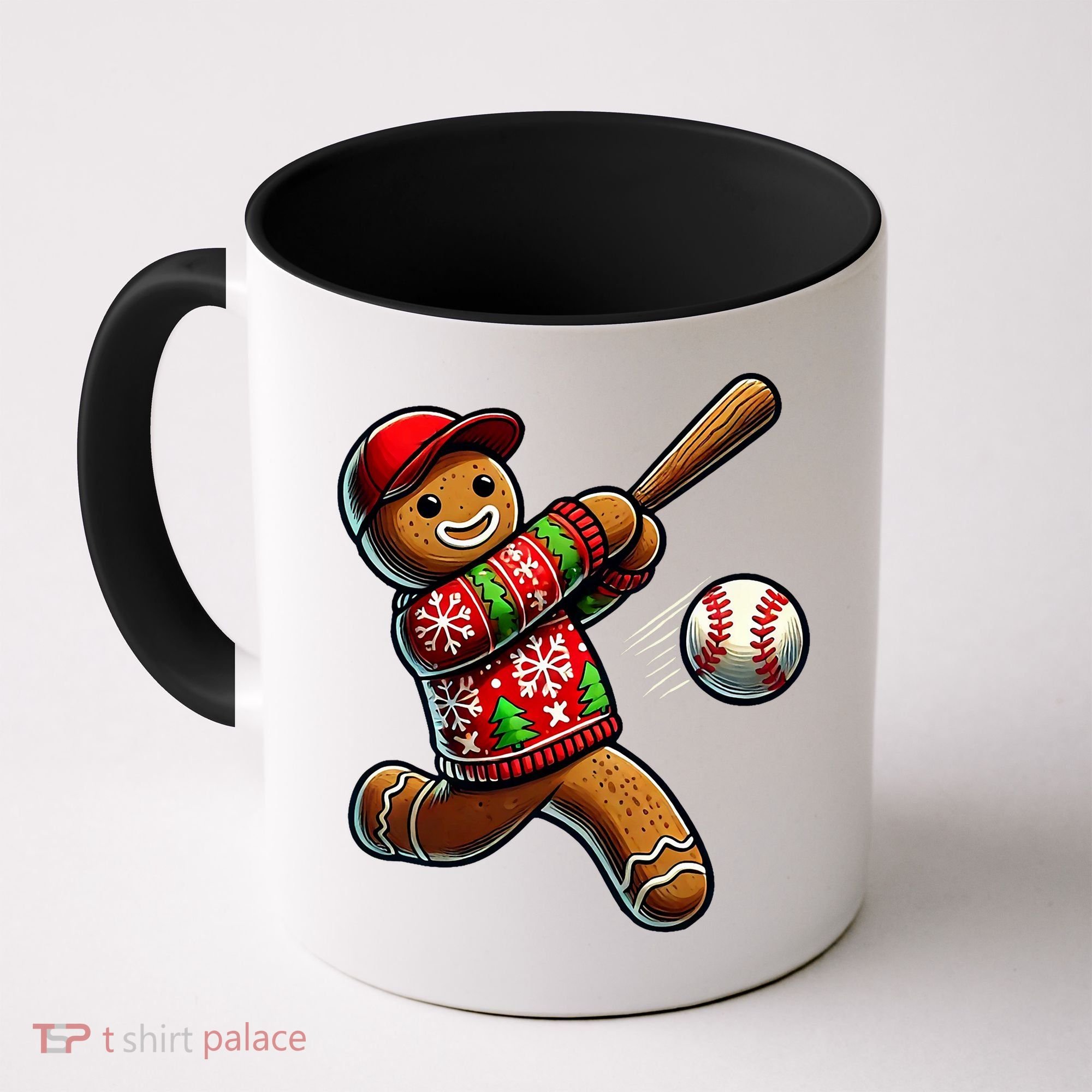Baseball Christmas Gingerbread Man Baseball Ugly Christmas Coffee Mug