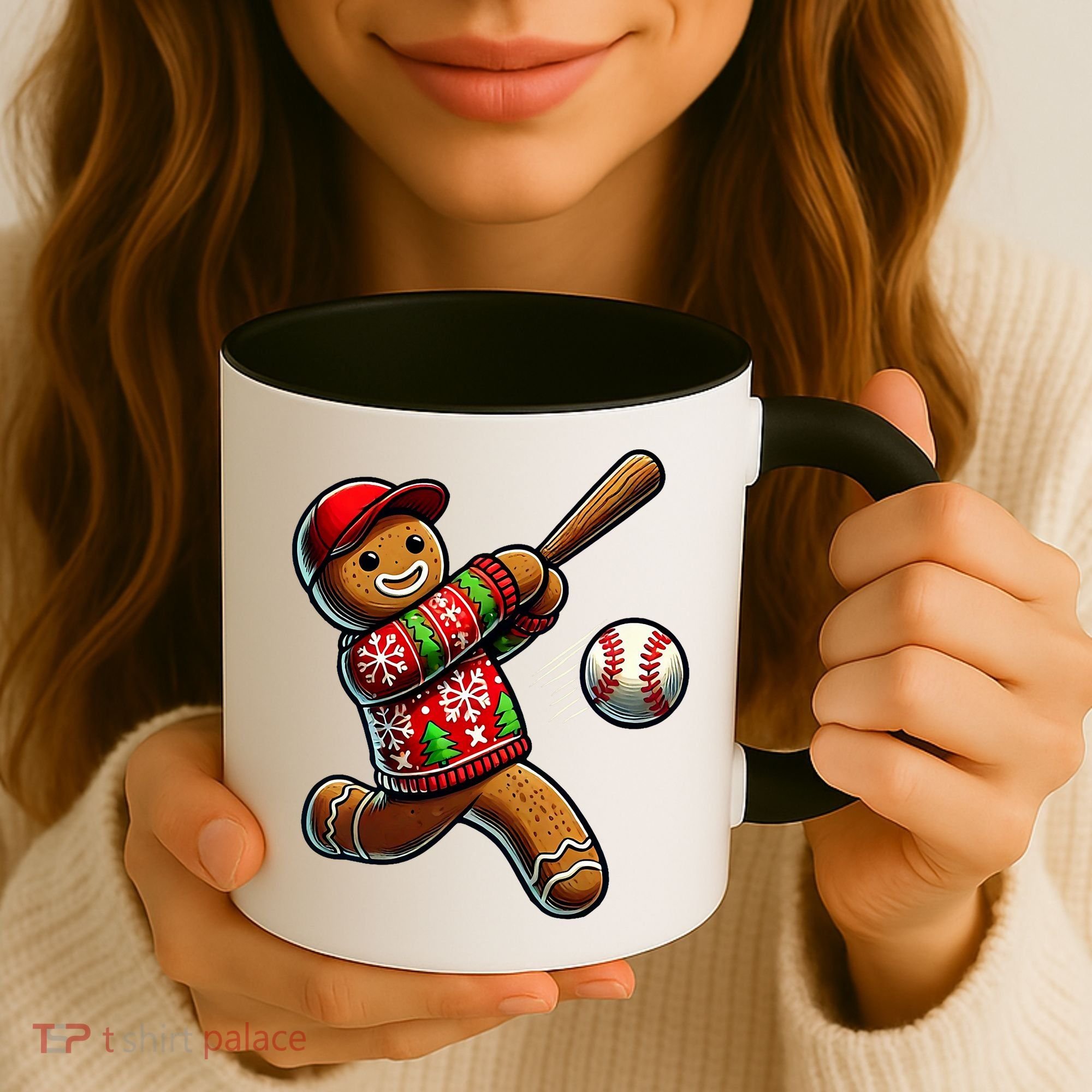 Baseball Christmas Gingerbread Man Baseball Ugly Christmas Coffee Mug