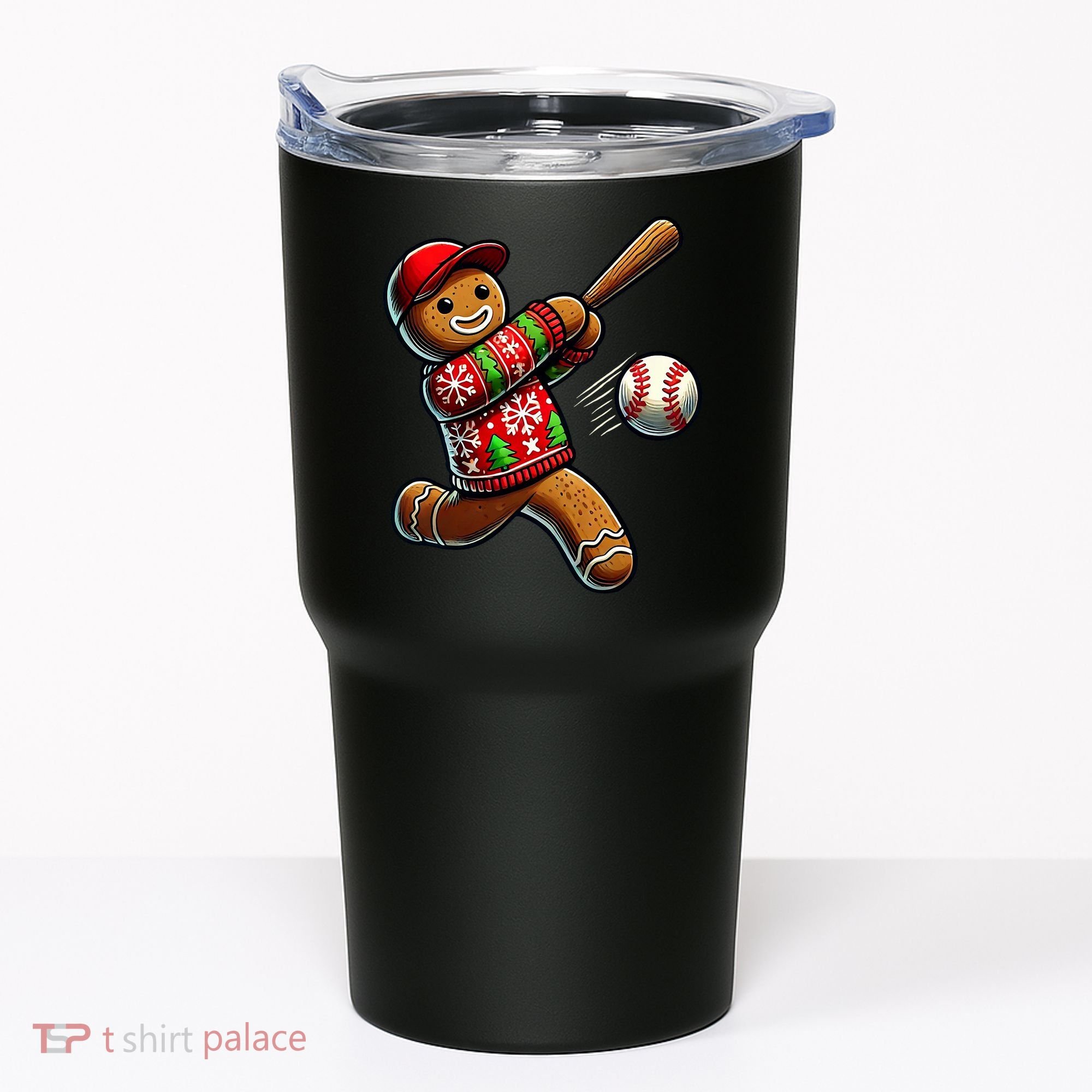 Baseball Christmas Gingerbread Man Baseball Ugly Christmas Tumbler