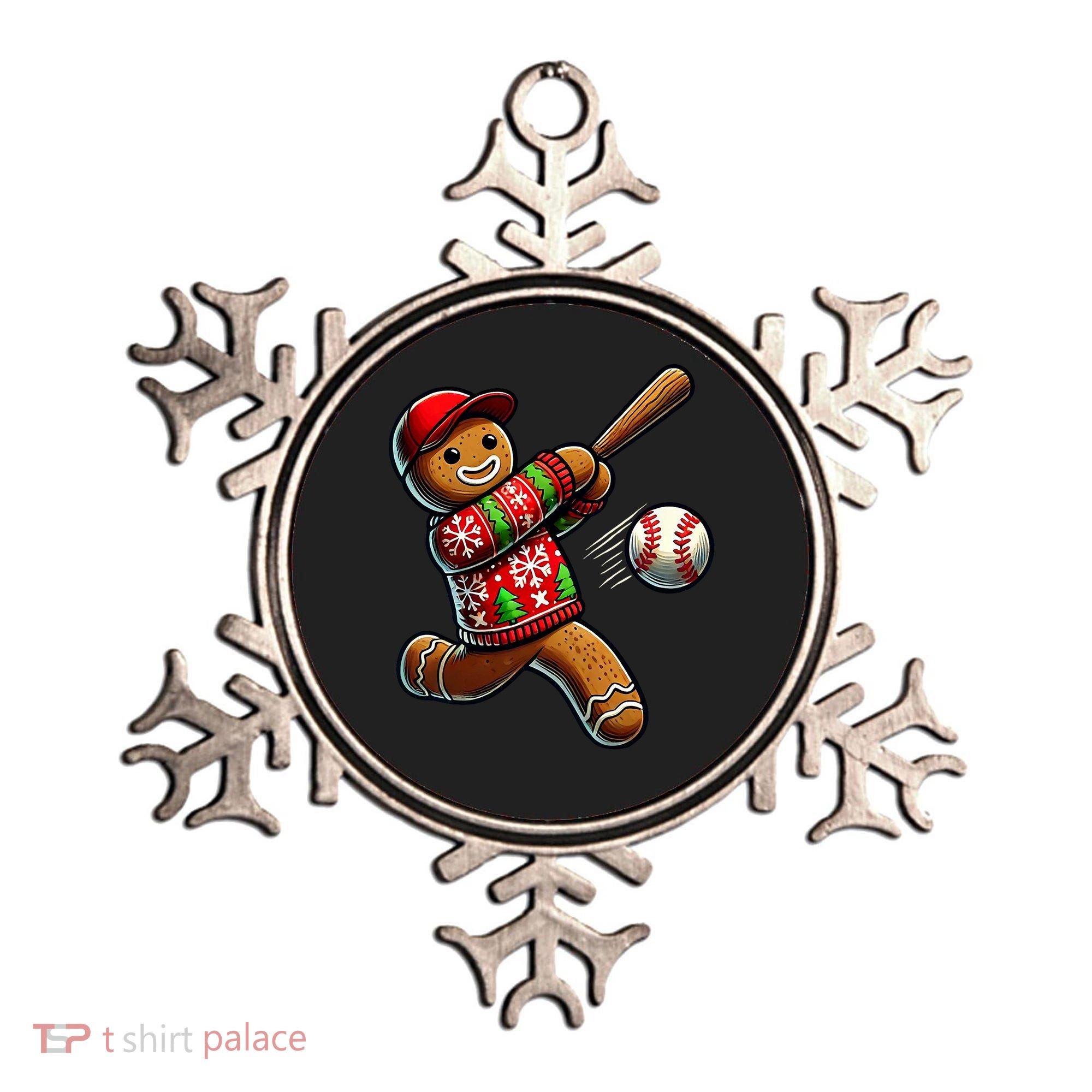 Baseball Christmas Gingerbread Man Baseball Ugly Christmas Ornament