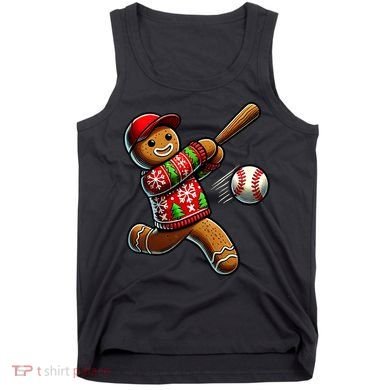 Baseball Christmas Gingerbread Man Baseball Ugly Christmas Tank Top