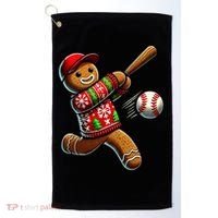 Baseball Christmas Gingerbread Man Baseball Ugly Christmas Golf Towel thumb 0