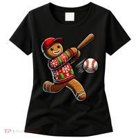 Baseball Christmas Gingerbread Man Baseball Ugly Christmas Women's T-Shirt thumb 0