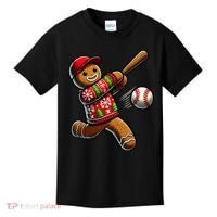 Baseball Christmas Gingerbread Man Baseball Ugly Christmas Kids T-Shirt thumb 0
