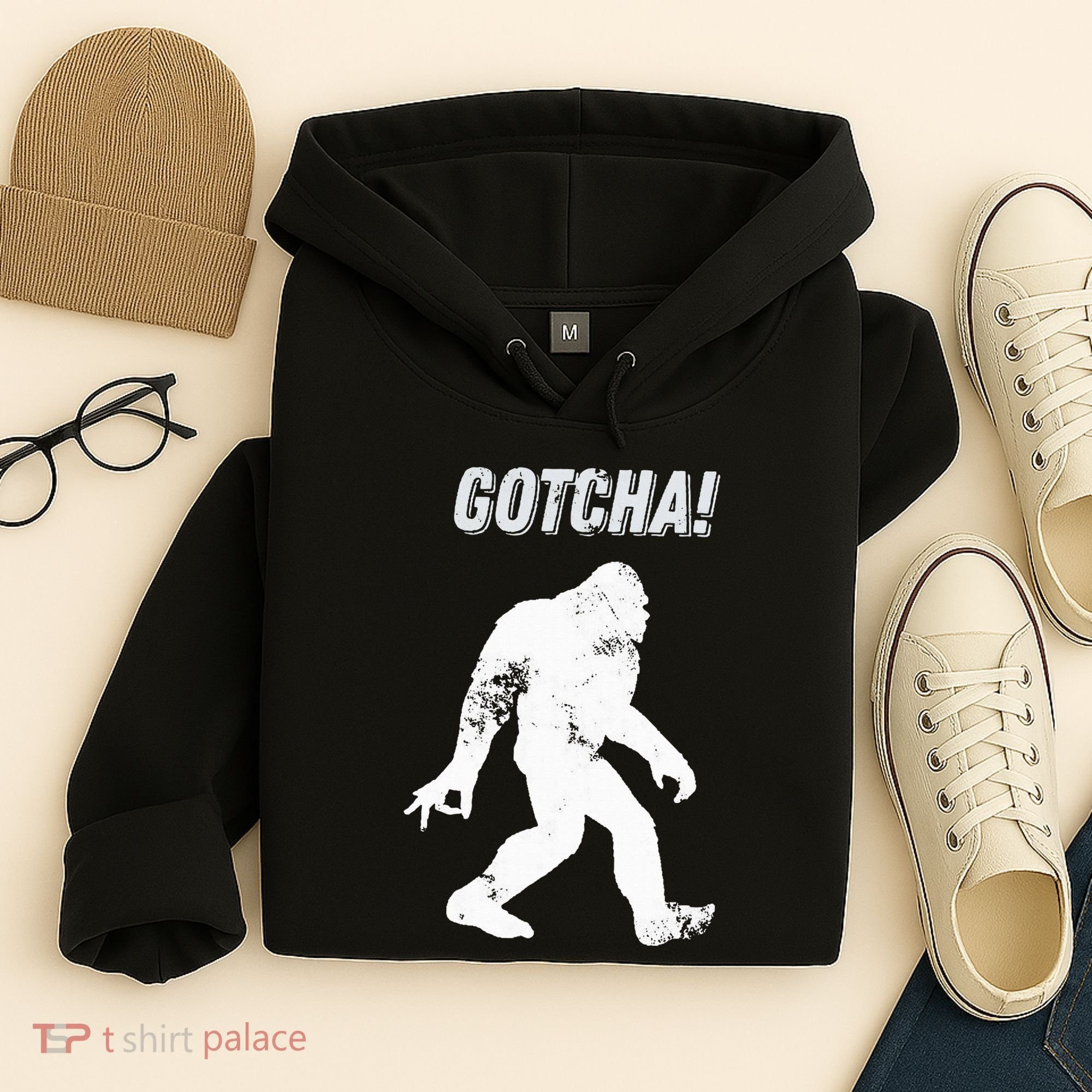 Bigfoot Circle Game Gotcha Meme Ok Hand Hoodie