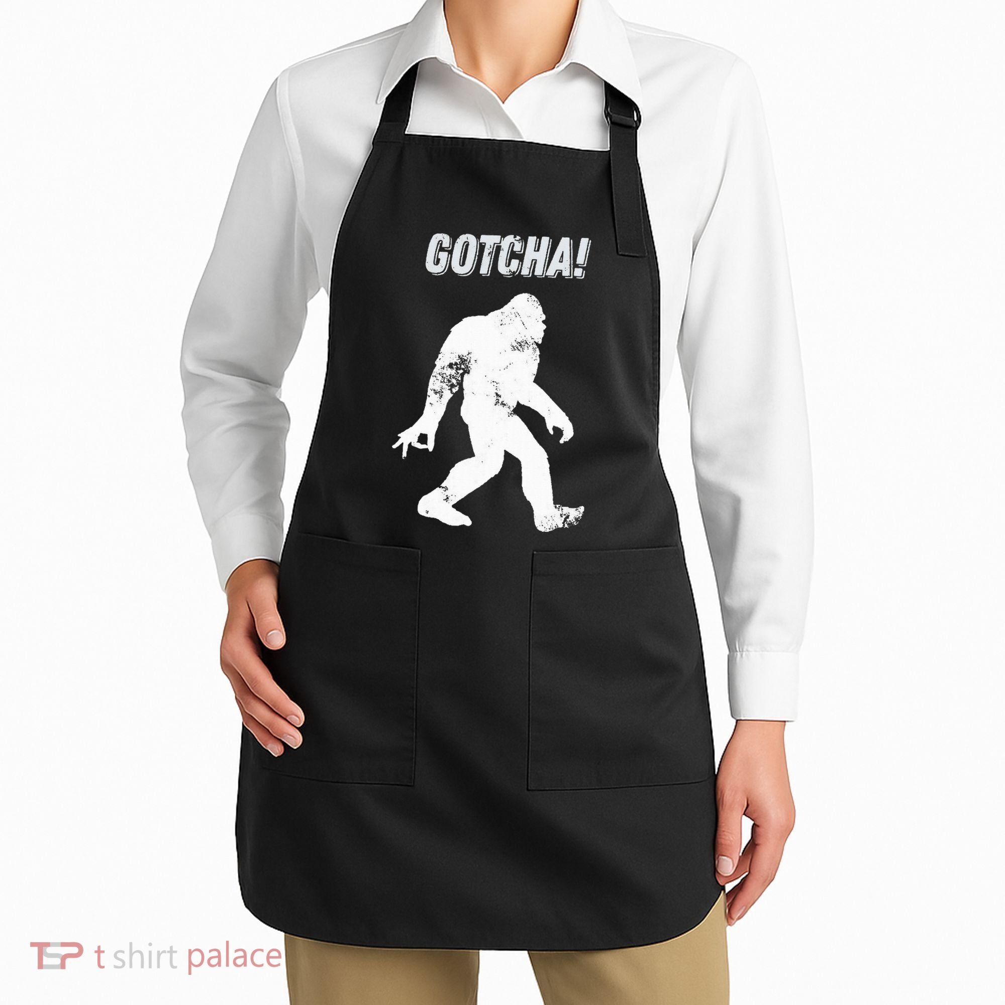 Bigfoot Circle Game Gotcha Meme Ok Hand Apron