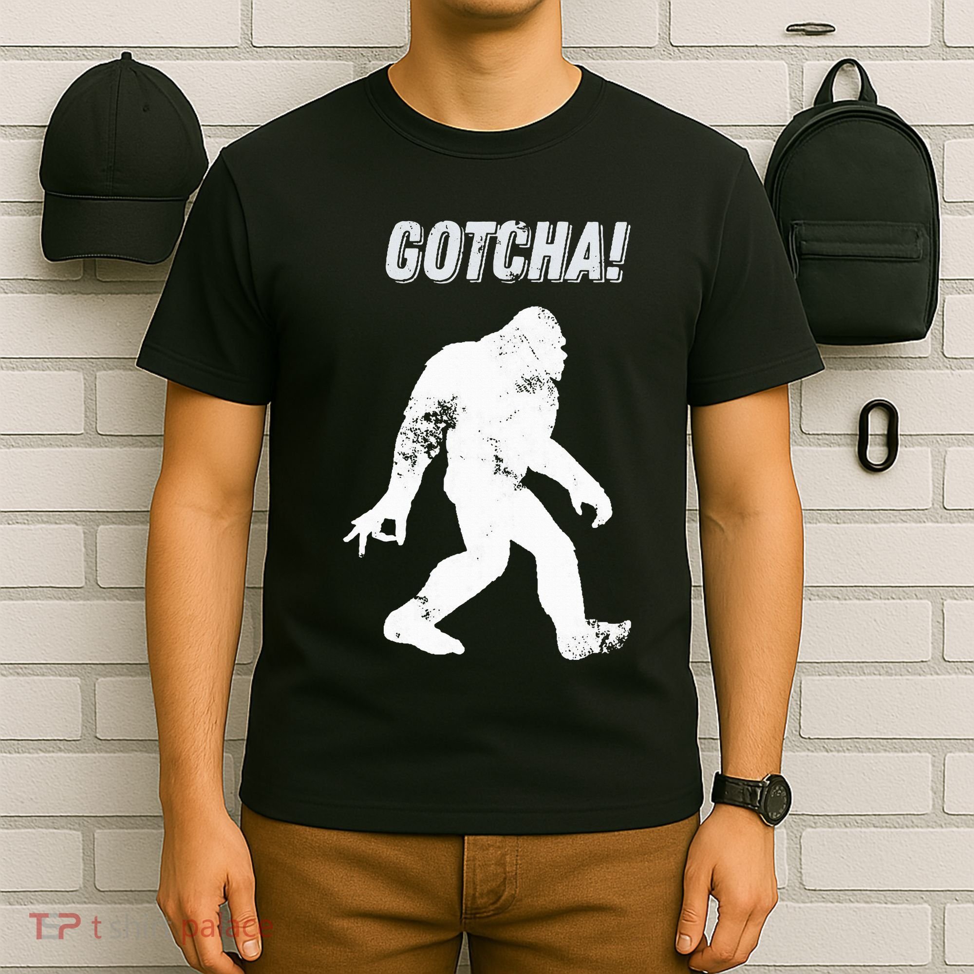 Bigfoot Circle Game Gotcha Meme Ok Hand T-Shirt
