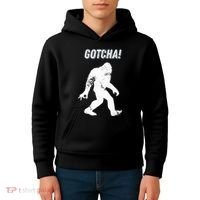 Bigfoot Circle Game Gotcha Meme Ok Hand Kids Hoodie thumb 4