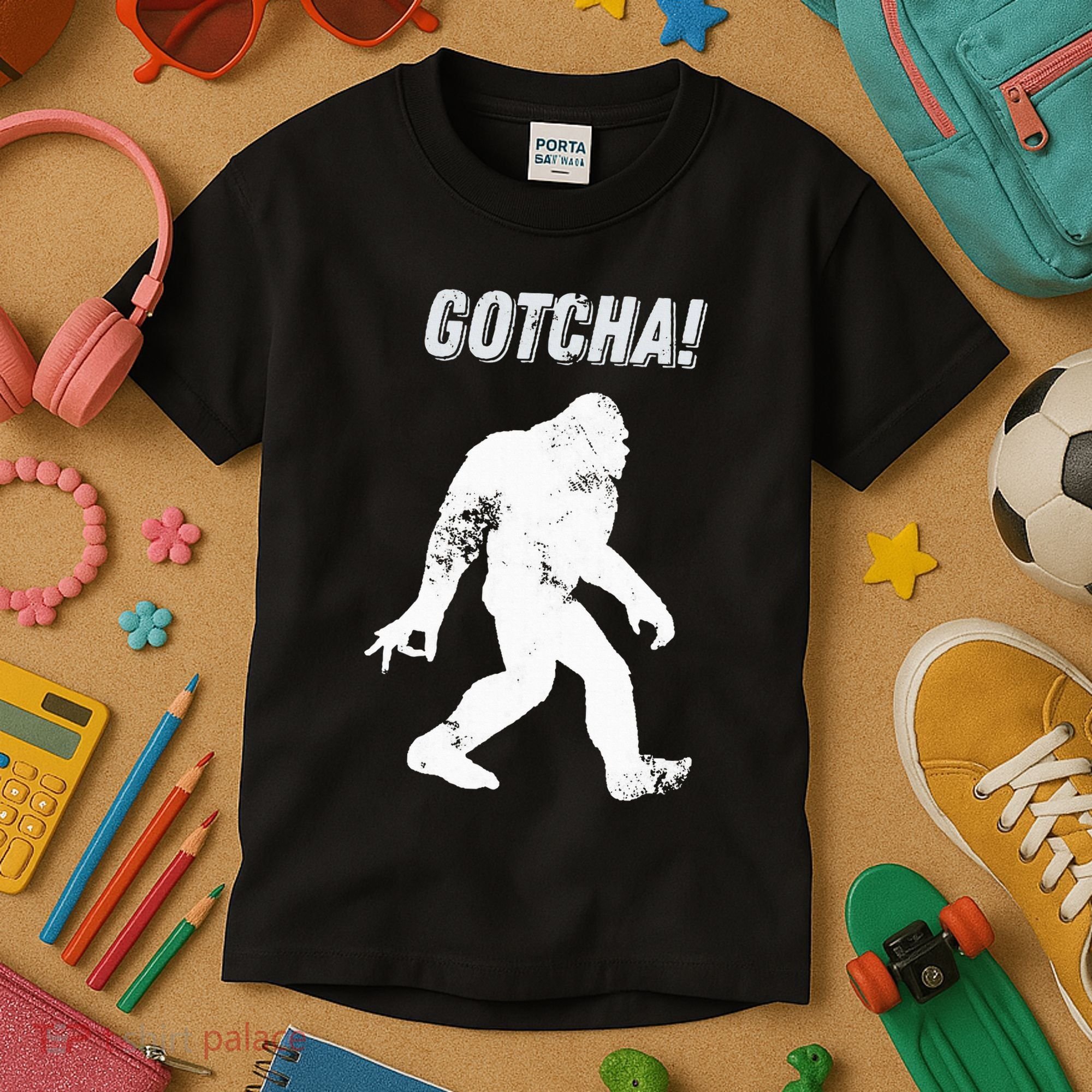 Bigfoot Circle Game Gotcha Meme Ok Hand Kids T-Shirt