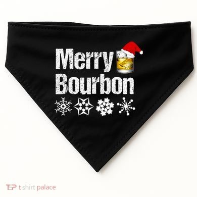 Bourbon Christmas Gift Merry Bourbon USA-Made Doggie Bandana