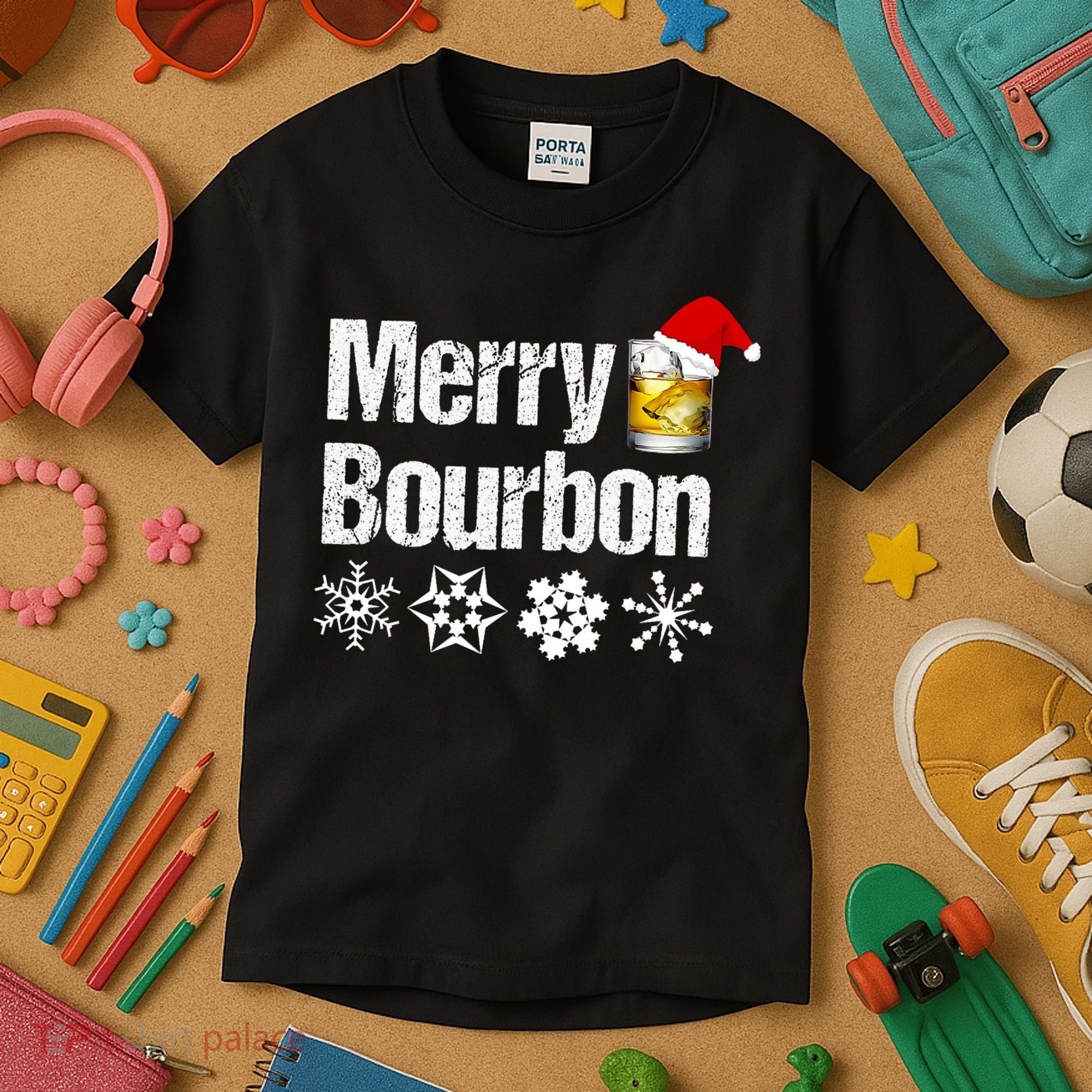 Bourbon Christmas Gift Merry Bourbon Kids T-Shirt